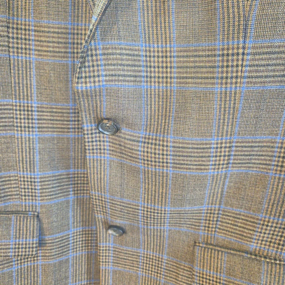 JOHN W NORDSTROM LORO PIANA Super 130s Wool Brown Plaid 42L Sport Coat Jacket